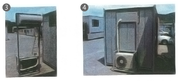 エアコン取付作業の様子